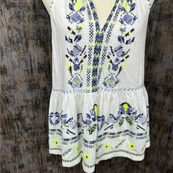 Anthropologie Maeve Neela Embroidered Babydoll Top - Picture 7 of 9